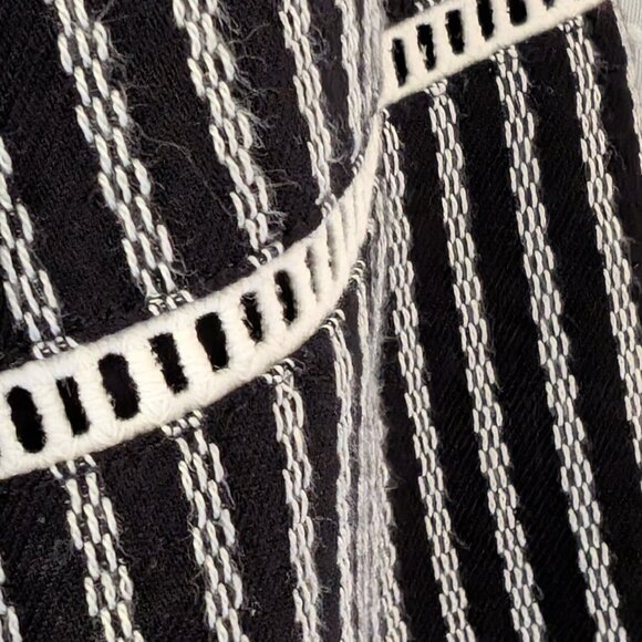 NWOT Rafaella Boho Black & White Jacket w/ Embroidered Trim Size PL Cropped - Picture 7 of 10